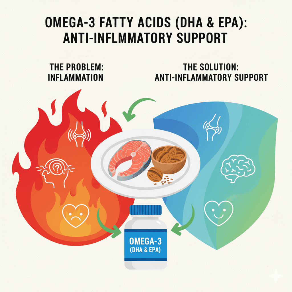Omega-3 Fatty Acids (DHA & EPA): Anti-Inflammatory Support